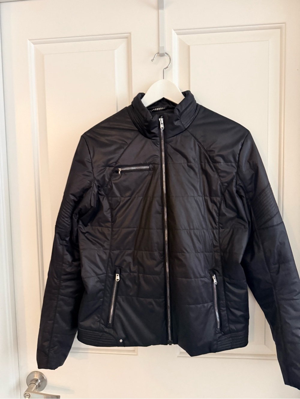 Women’s Black Quilted Moto Jacket
